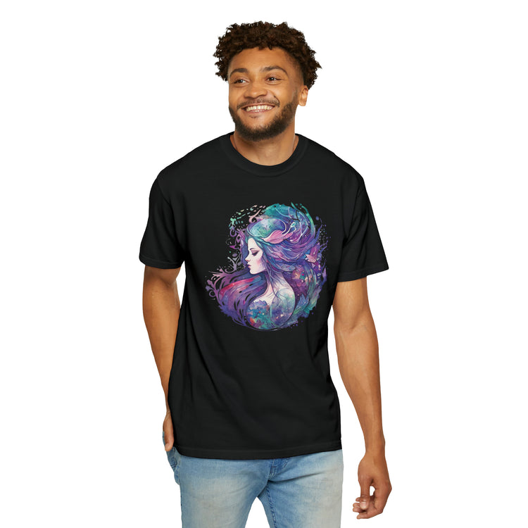 Mermaid Watercolor Unisex Garment-Dyed T-shirt