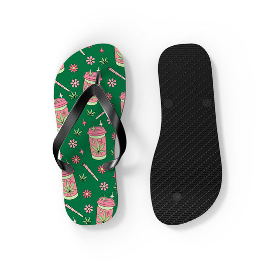 Highly Caffeinated All Over Print Flip Flops - Fandom-Made