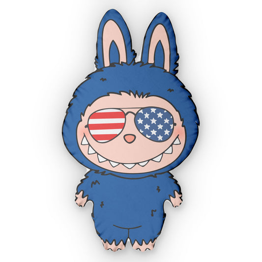 Blue Labubu-Shaped Pillow