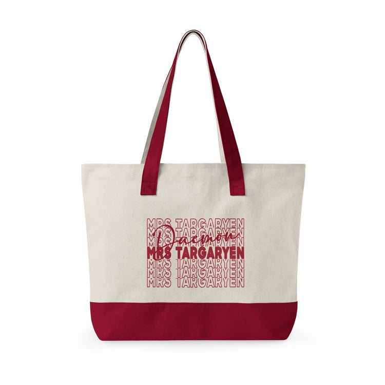 Mrs. Daemon Targaryen Zippered Canvas Tote