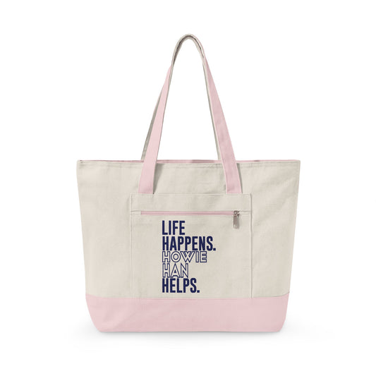 Life Happens Howie Han Helps Zippered Canvas Tote - Fandom-Made