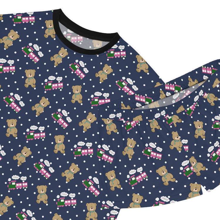 Choo Choos And Teddy Bears Women's Short Pajama Set