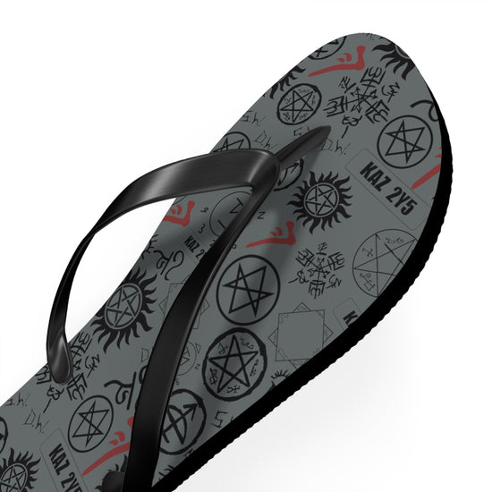 Supernatural Symbols All-Over Print Flip Flops - Fandom-Made