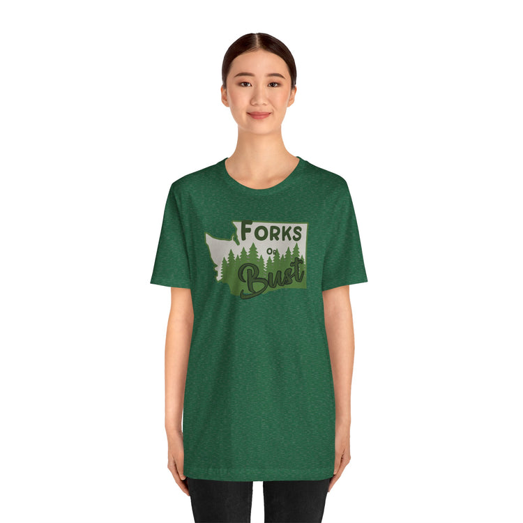 Forks Or Bust T-Shirt - Fandom-Made