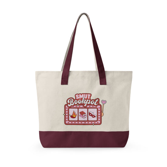 Smut Bookpot Zippered Canvas Tote - Fandom-Made