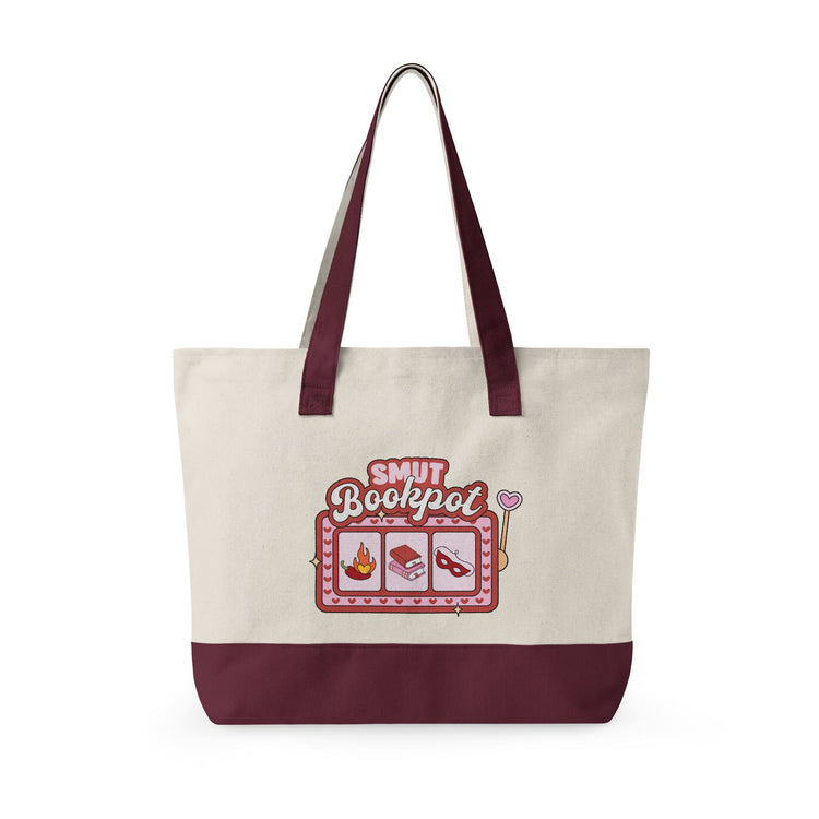Smut Bookpot Zippered Canvas Tote - Fandom-Made