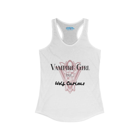 Vampire Girl But... Wolf Curious Racerback Tank