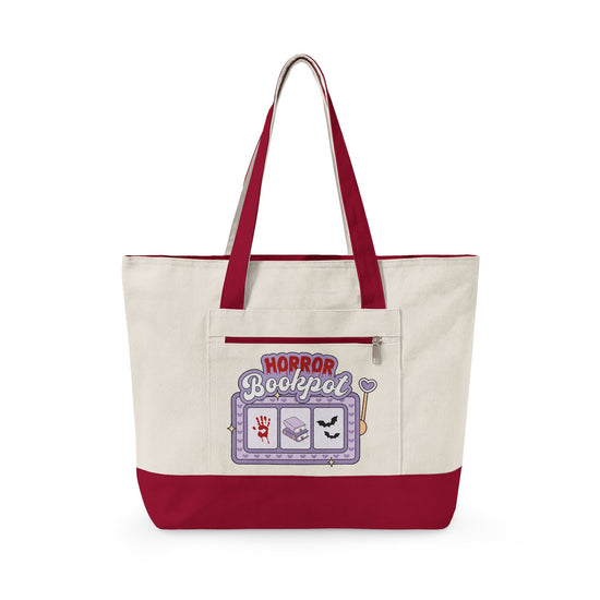 Horror Bookpot Zippered Canvas Tote - Fandom-Made