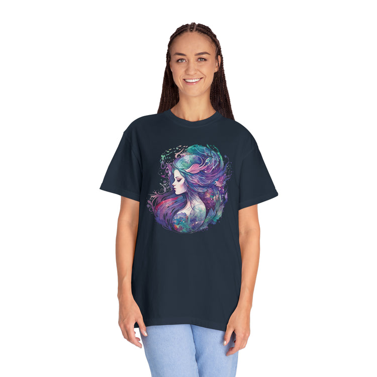 Mermaid Watercolor Unisex Garment-Dyed T-shirt