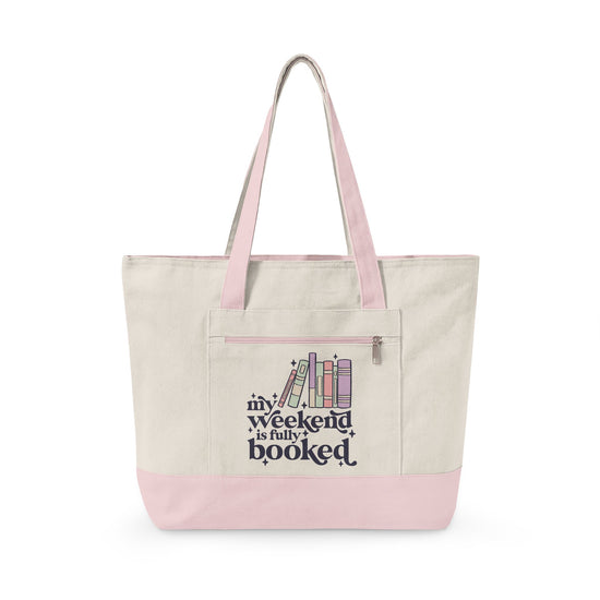 Fully Booked Zippered Canvas Tote - Fandom-Made