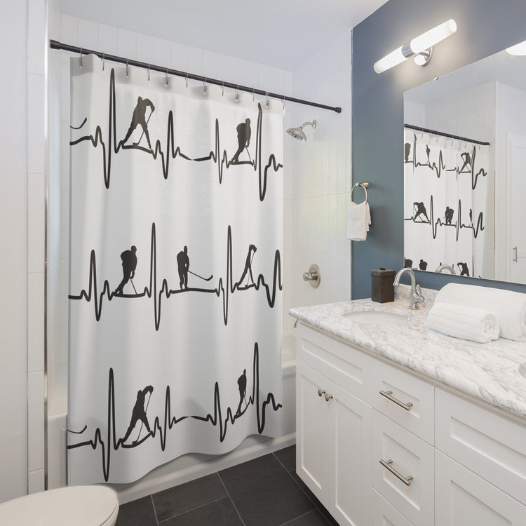 My Heart Beats For Hockey Shower Curtain