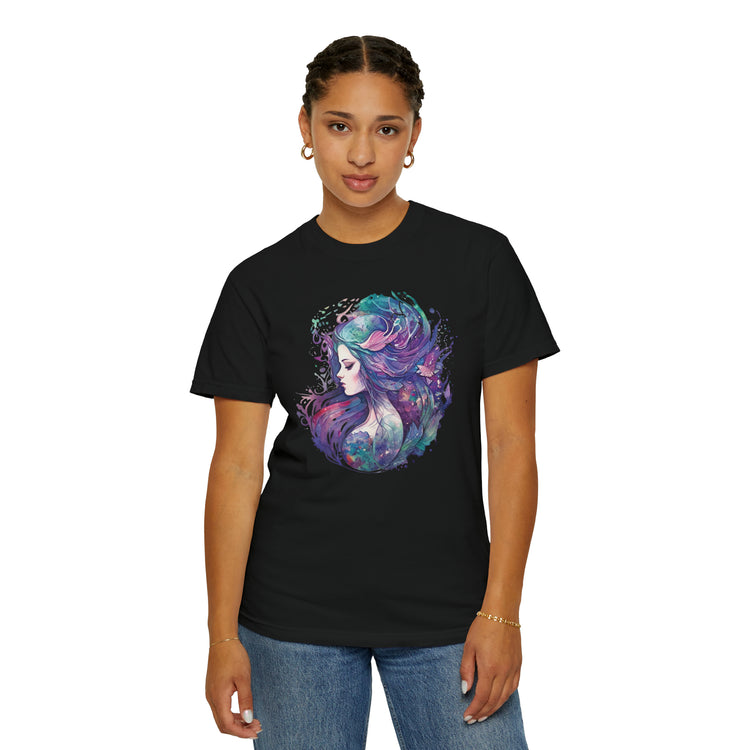 Mermaid Watercolor Unisex Garment-Dyed T-shirt