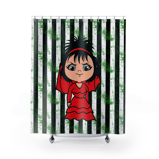 Lydia Deetz All-Over Print Shower Curtains