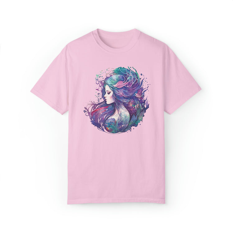 Mermaid Watercolor Unisex Garment-Dyed T-shirt