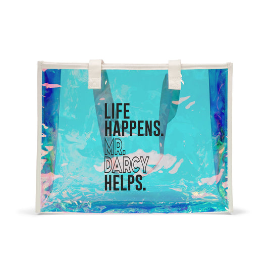 Life Happens Mr. Darcy Helps Holographic Tote Bag - Fandom-Made