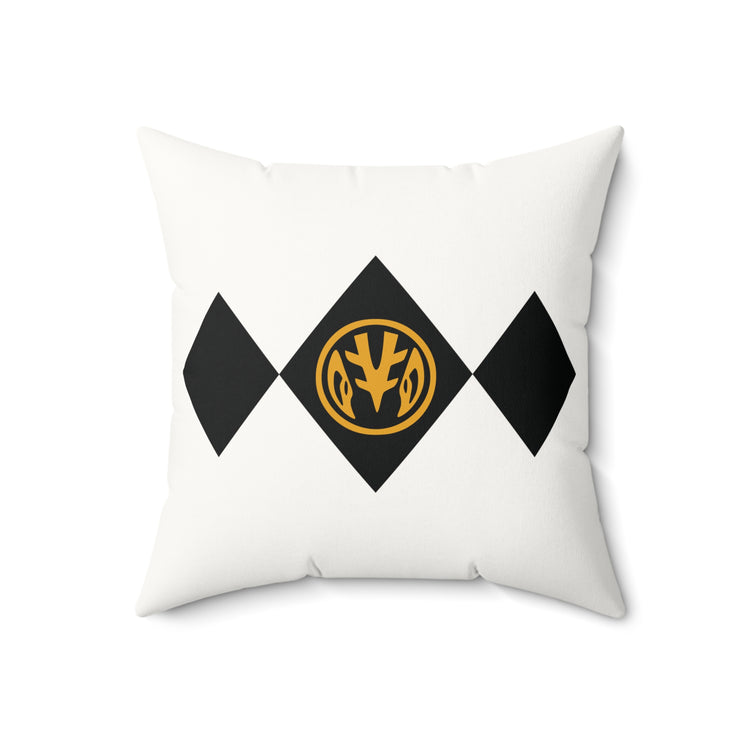 White Ranger Faux Suede Square Pillow