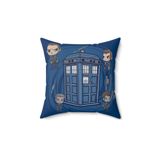 Timey Wimey Tardis Square Pillow - Fandom-Made