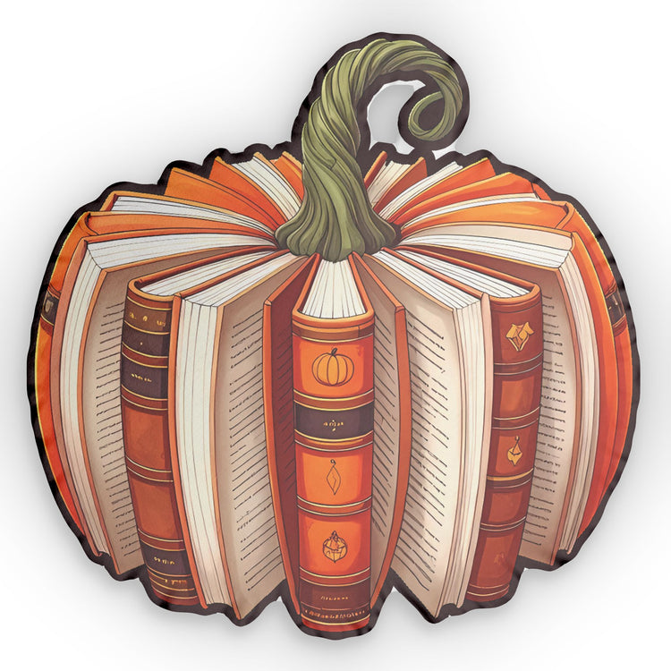 Bookish Pumpkin-Shaped Pillow