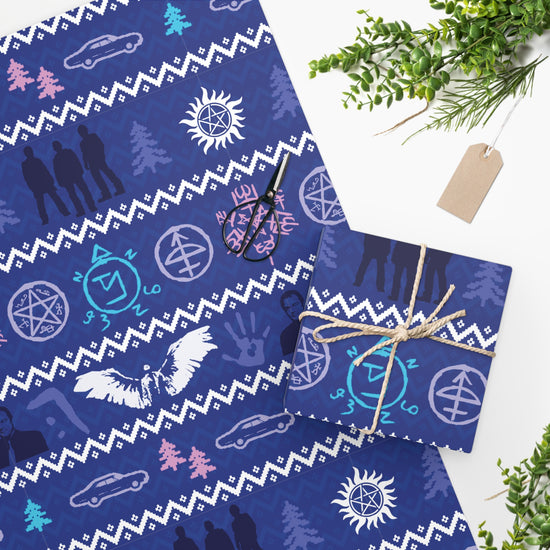 Supernatural Ugly Christmas Sweater Wrapping Paper - Fandom-Made