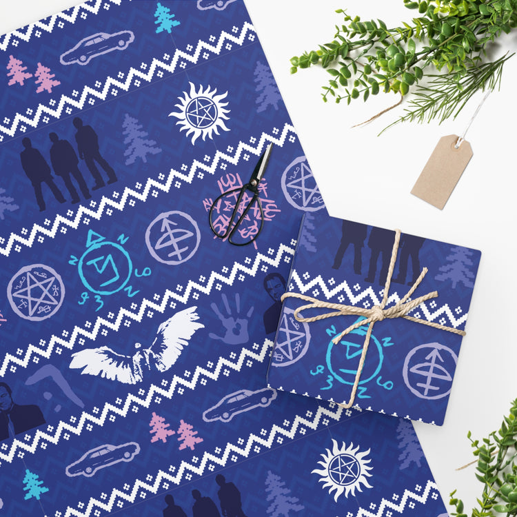 Supernatural Ugly Christmas Sweater Wrapping Paper - Fandom-Made