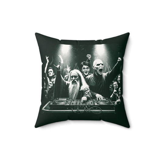 Wizard Rave Faux Suede Square Pillow