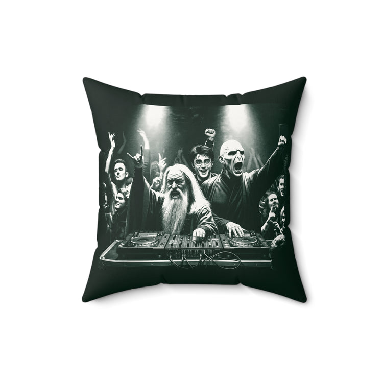 Wizard Rave Faux Suede Square Pillow