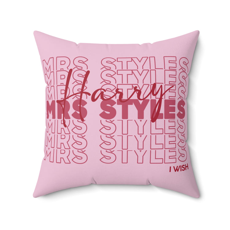Mrs. Styles Faux Suede Square Pillow