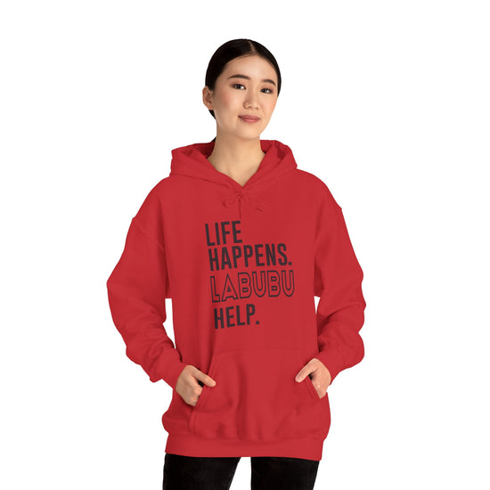 Life Happens Labubu Help Hoodie - Fandom-Made