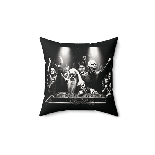 Wizard Rave Faux Suede Square Pillow