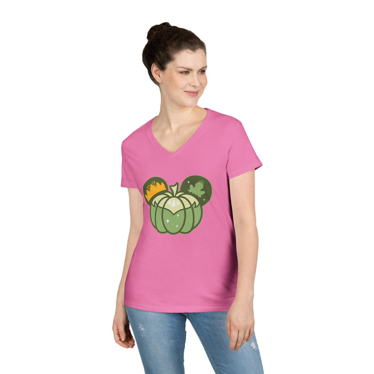 Princess Tiana Pumpkin Ladies' V-Neck Tee