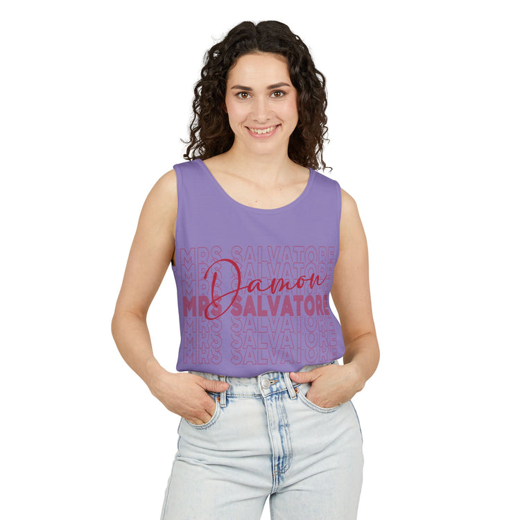 Mrs. Damon Salvatore Unisex Garment-Dyed Tank Top