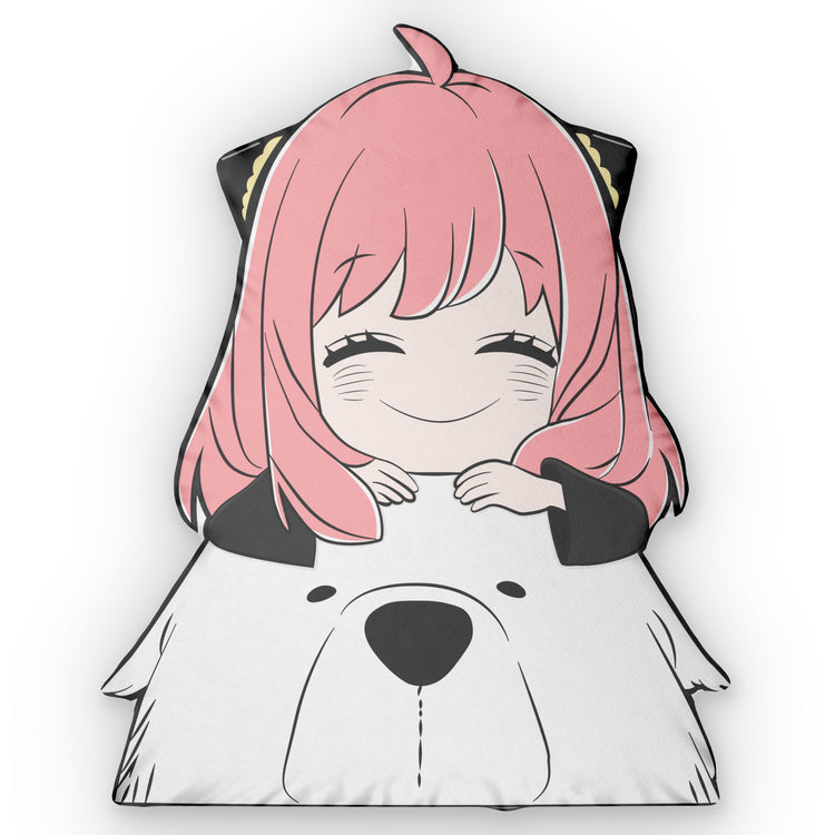 Anya and Bond-Shaped Pillow