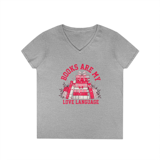 Books Are My Love Language V-Neck Tee