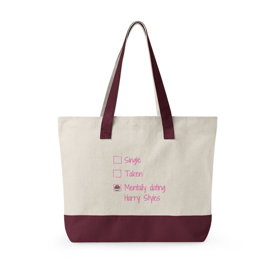Mentally Dating Harry Zippered Canvas Totes - Fandom-Made