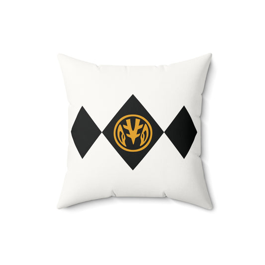 White Ranger Faux Suede Square Pillow