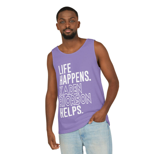 Life Happens Xaden Riorson Helps Unisex Garment-Dyed Tank Top