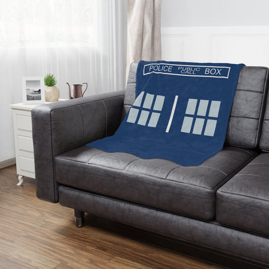 Tardis Minky Blanket - Fandom-Made
