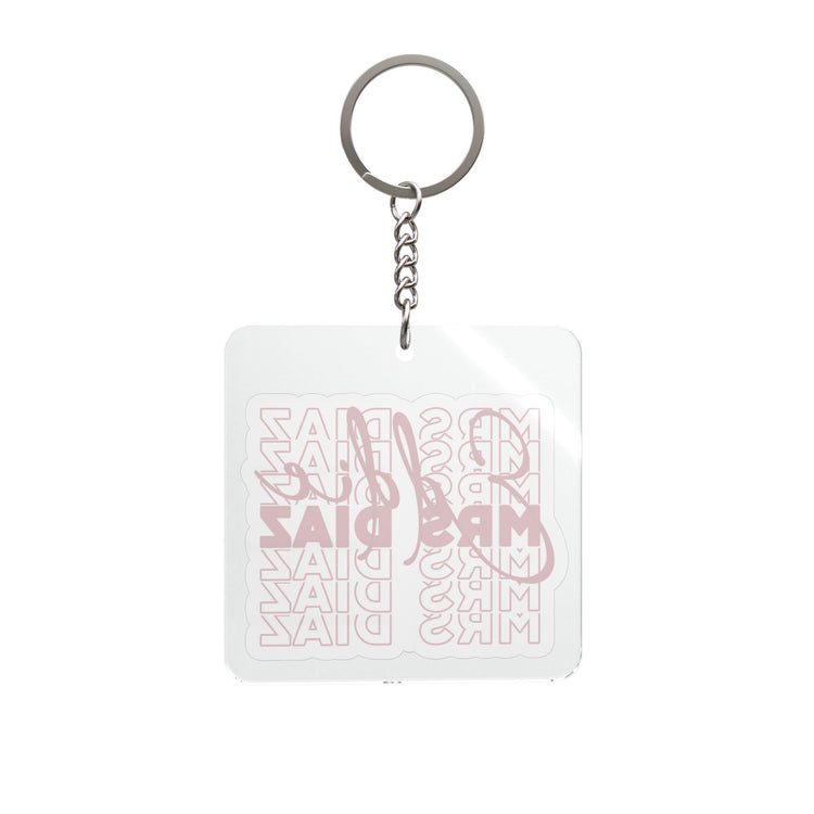 Mrs. Eddie Diaz Square Keychain