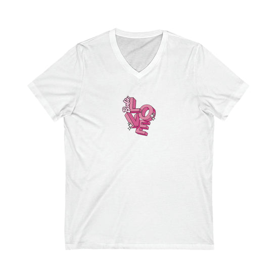 Barbie Logo Heart V-Neck T-Shirt