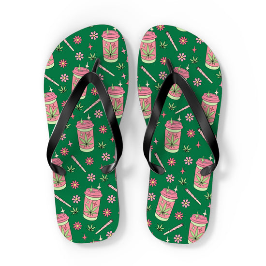 Highly Caffeinated All Over Print Flip Flops - Fandom-Made