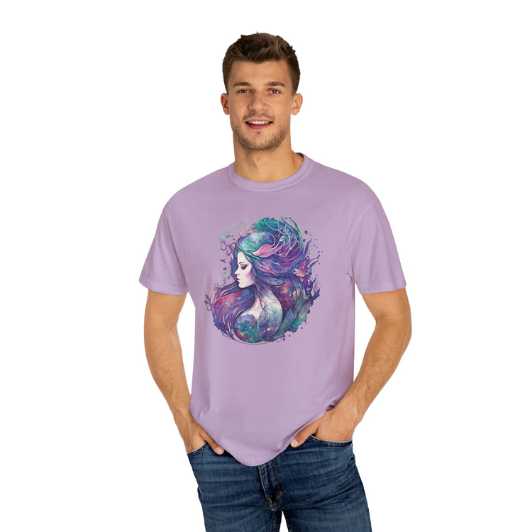 Mermaid Watercolor Unisex Garment-Dyed T-shirt