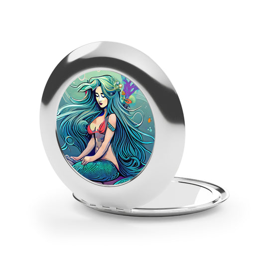 Mermaid Sitting Compact Mirror - Fandom-Made
