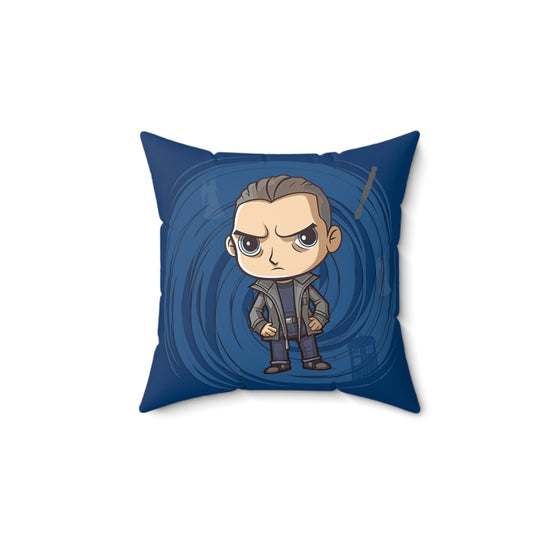 Timey Wimey Ninth Doctor Square Pillow - Fandom-Made