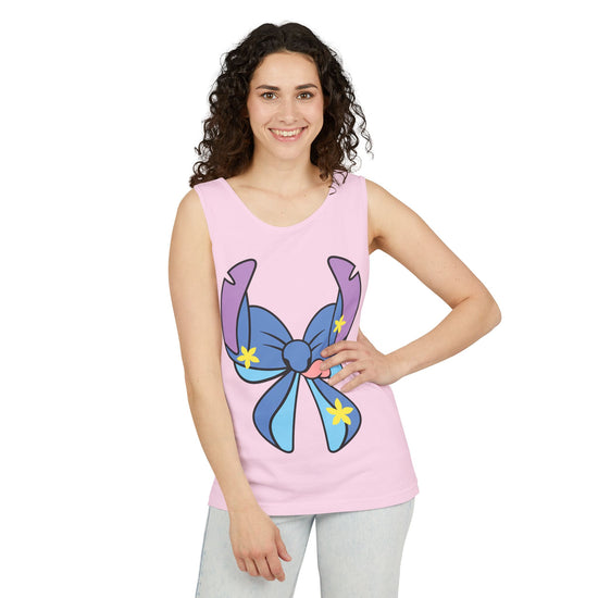Stitch Bow Unisex Garment-Dyed Tank Top - Fandom-Made