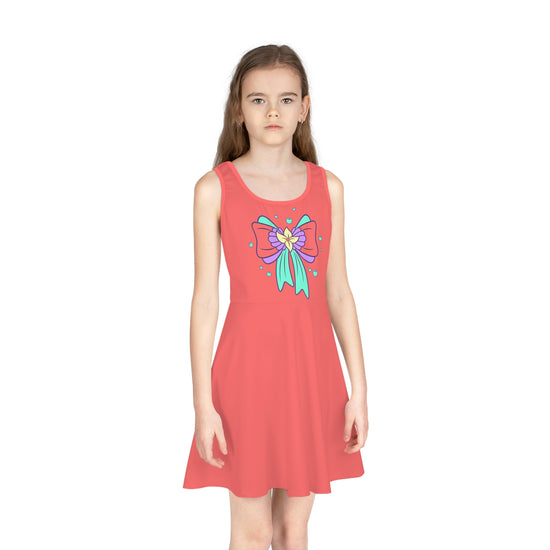 Ariel Bow Girls' Sleeveless Sundress - Fandom-Made