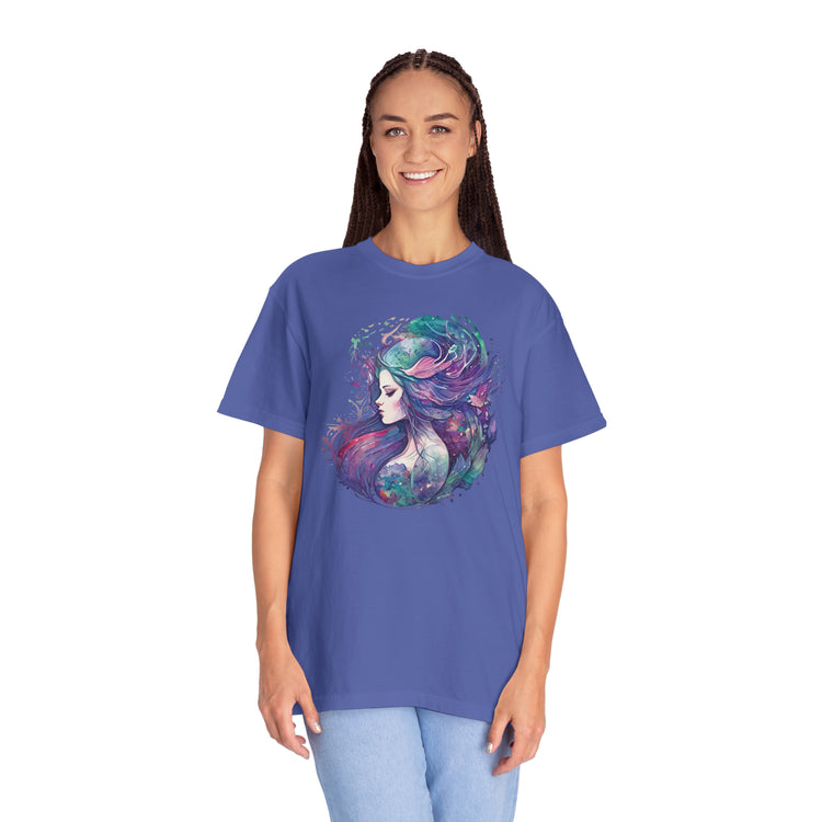 Mermaid Watercolor Unisex Garment-Dyed T-shirt