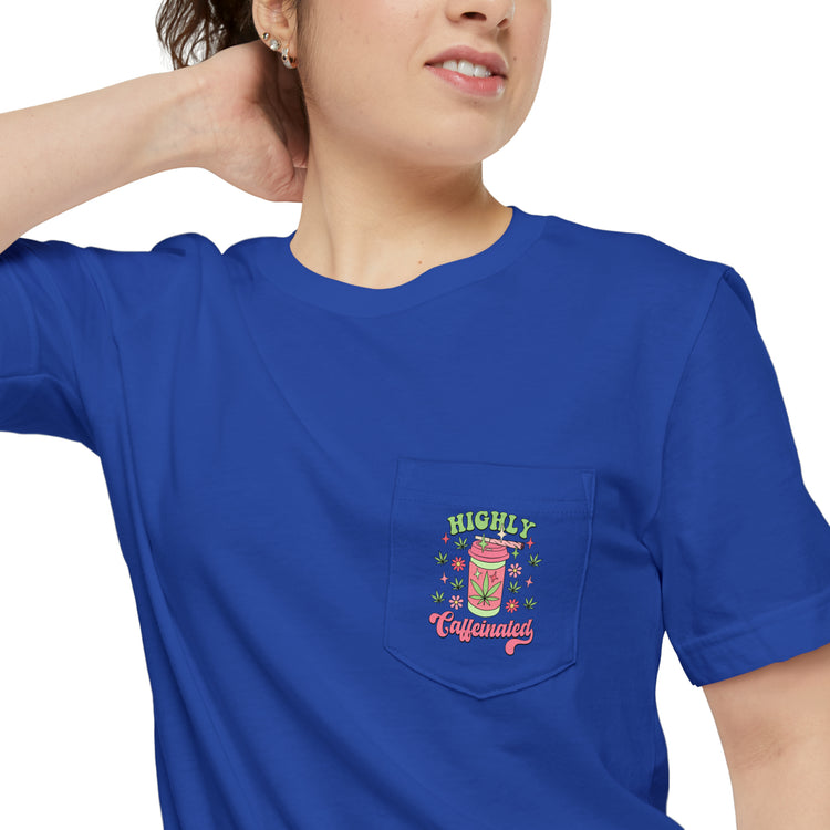 Highly Caffeinated Unisex Pocket T-shirt - Fandom-Made