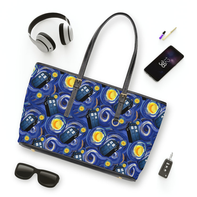 Tardis Night Leather Shoulder Bag