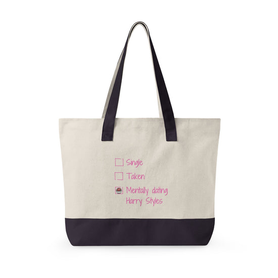 Mentally Dating Harry Zippered Canvas Totes - Fandom-Made