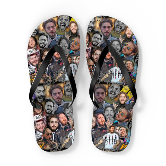 Post Malone All-Over Print Flip Flops - Fandom-Made